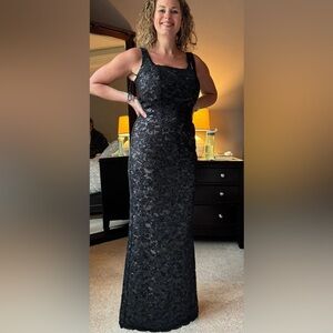 Zac Posen Black Lace Maxi Dress